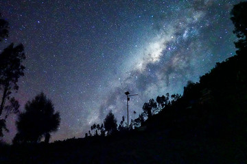 mount bromo night sky filled with millions of stars a magical destination for tourists travelling in