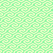 Seamless Turquoise Vintage Isometric Tribal Maze Pattern Vector