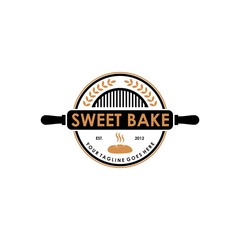 Sticker - sweet bake bakery shop wheat logo design