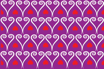 Wall Mural - Seamless hearts vector background