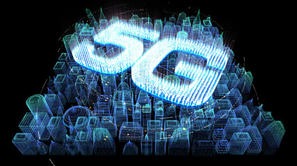Poster - Futuristic holographic 5G digital wireless high speed fifth innovative generation for cellular network connectivity, high speed Internet broadband network