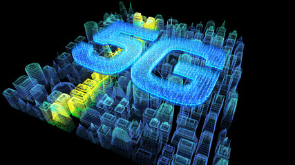 Poster - Futuristic holographic 5G digital wireless high speed fifth innovative generation for cellular network connectivity, high speed Internet broadband network