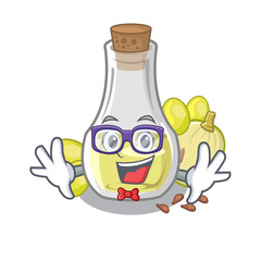 Sticker - Geek grape seed oil in cartoon bottle