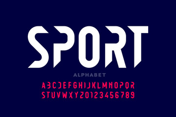 Wall Mural - Sport style modern font, alphabet letters and numbers