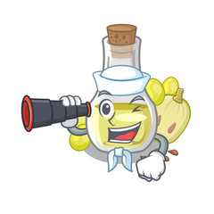 Canvas Print - Sailor with binocular grape seed oil the mascot shape