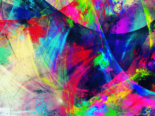 rainbow abstract fractal background 3d rendering illustration