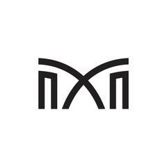 letter m simple geometric line logo vector