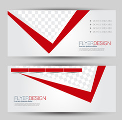 Wall Mural - Flyer banner or web header template set. Vector illustration promotion design background. Red color.