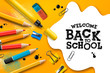 © Ivan Kopylov - Welcome Back to School, poster and banner with colorful pencils and elements for retail marketing promotion and education related. Vector illustration.