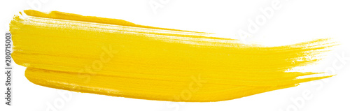 Cuadros en Lienzo yellow acrylic stain element on white background