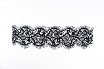 Wall Mural - strip of black lace isolated,border lace isolated