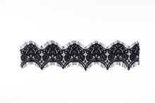 Strip Of Black Lace Isolated,border Lace Isolated