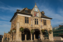 A View Of The Exterior Of The Guildhall Or Also Known As Butter Cross Situated In Cathedral Square In Peterborough, UK.
