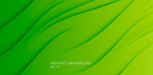 Wall Mural - green waves on green backdrop abstract fresh background