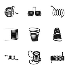 Spring coil icon set. Simple set of 9 spring coil vector icons for web design isolated on white background