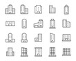 set of building icons, city, apartment, architechture