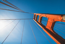 View Of The Beautiful Famous Golden Gate Bridge In San Francisco, California