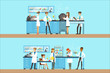 © topvectors - Chemists In The Chemical Research Laboratory Doing Experiments And Running Chemical Tests