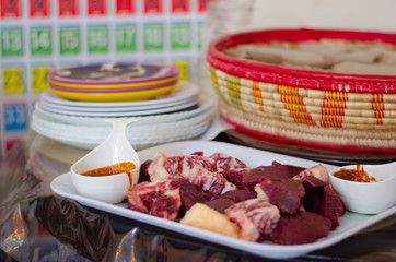 Raw meat ethiopian food