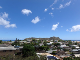 Wall Mural - Diamondhead, Kaimuki, Homes, and Pacific ocean