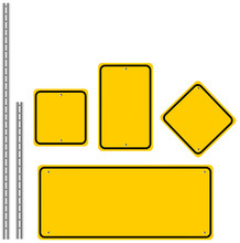 Yellow Road Signs Set Vector