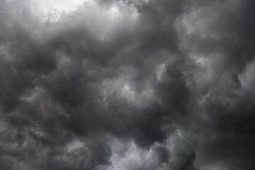 Wall Mural - weather in summer with black cloud and storm, dark sky and dramatic storm clouds