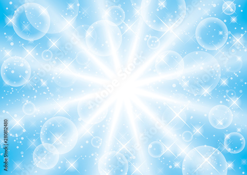 キラキラ光放射泡背景水色stock Vector Adobe Stock キラキラ光放射泡背景水色stock Vector Adobe Stock
