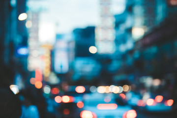 abstract blur light bokeh background, , Beautiful light bokeh, defocused night city, people, cars, condominiums Street lights bokeh for background