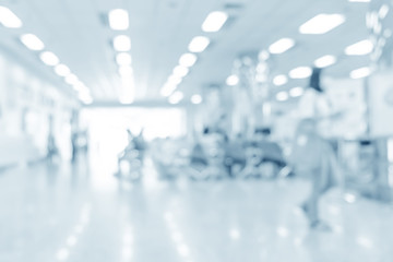 Wall Mural - blurred interior of hospital - abstract medical background.