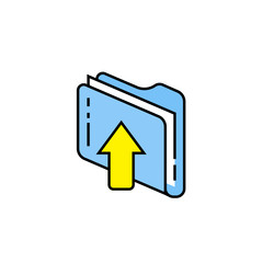Wall Mural - upload file line icon. send data folder sign. computer document backup arrow symbol. vector illustra