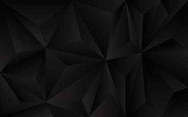 Wall Mural - Abstract futuristic background with black polygon vector design. Dark triangle composition technology modern concept for use element cover, banner, poster, web, brochure, flyer, website, corporate