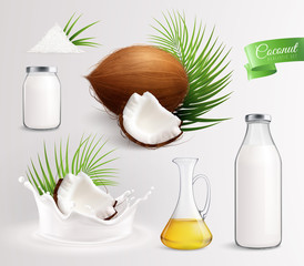 Wall Mural - Coconut Milk Products Set