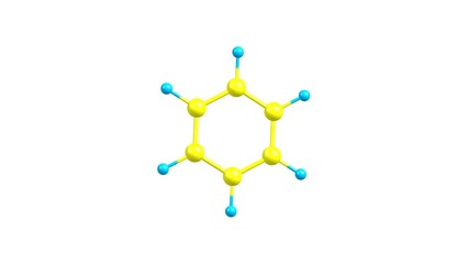 Sticker - Rotating isolated benzene molecule video