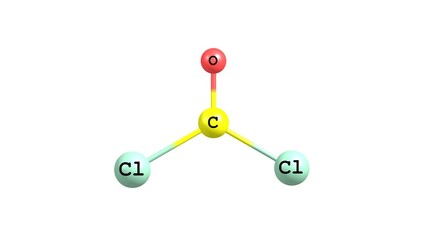 Wall Mural - Rotating isolated phosgene molecule video