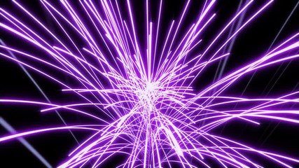 Fototapete - Technology Loop line futuristic speed of light explosion in galaxy motion background. 4K Colorful Creative Tunnel Flight Through Seamless loop Graphic Animation.