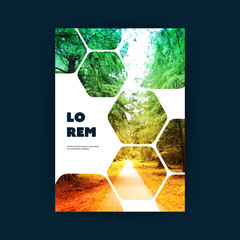 Wall Mural -     Modern Style Tiled Flyer or Cover Design for Your Business with Forest Image - Applicable for Reports, Presentations, Placards, Posters, Travel Guides 