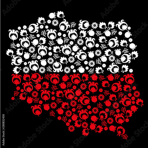 Fototapeta na szkło ludzie polska mapa