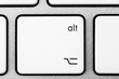 canvas print picture - White aluminum keyboard alt button close-up