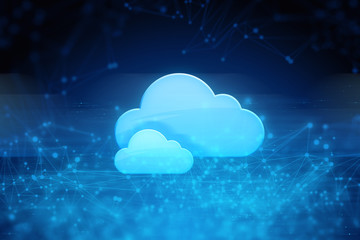 Wall Mural - data cloud storage icon, crypto currency, neuron plexus brain, futuristic connecting, digital techno