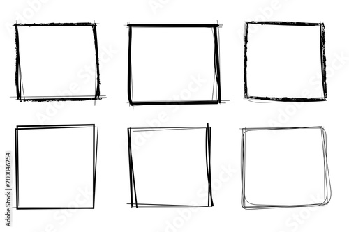 Cuadros en Lienzo Squares. Hand drawn shapes. Doodle style