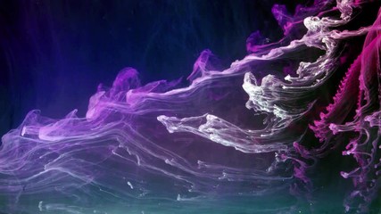Wall Mural - Slow motion of Liquid ink on black background. 
