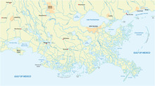 Detailed Map Of The Mississippi River Delta In The US State Of Louisiana