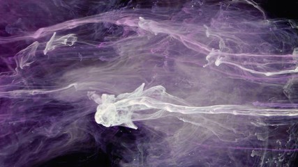 Wall Mural - Slow motion of Liquid ink on black background. 