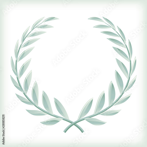 Light bayleaf or laurel wreath icon isolated.