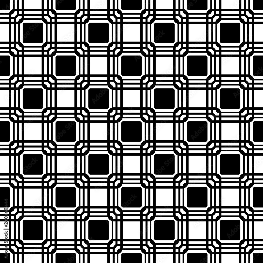 vector seamless rounded rectangle pattern. endless texture black and ...