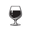 Glass of wine, brandy, cognac or whiskey. Wineglass icon. Snifter beer glass. Vector illustration on white background.