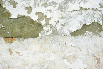 old plastered brick wall. old plaster texture background. 