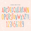 Vector sans upper case alphabet. Hand drawn letters. Letters of the alphabet written with a brush, isolated display letters, simple minimalistic handwriting