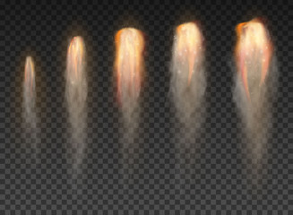 space rocket bomb smoke isolated on transparent background