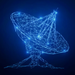 Wall Mural - Glowing blue antenna
